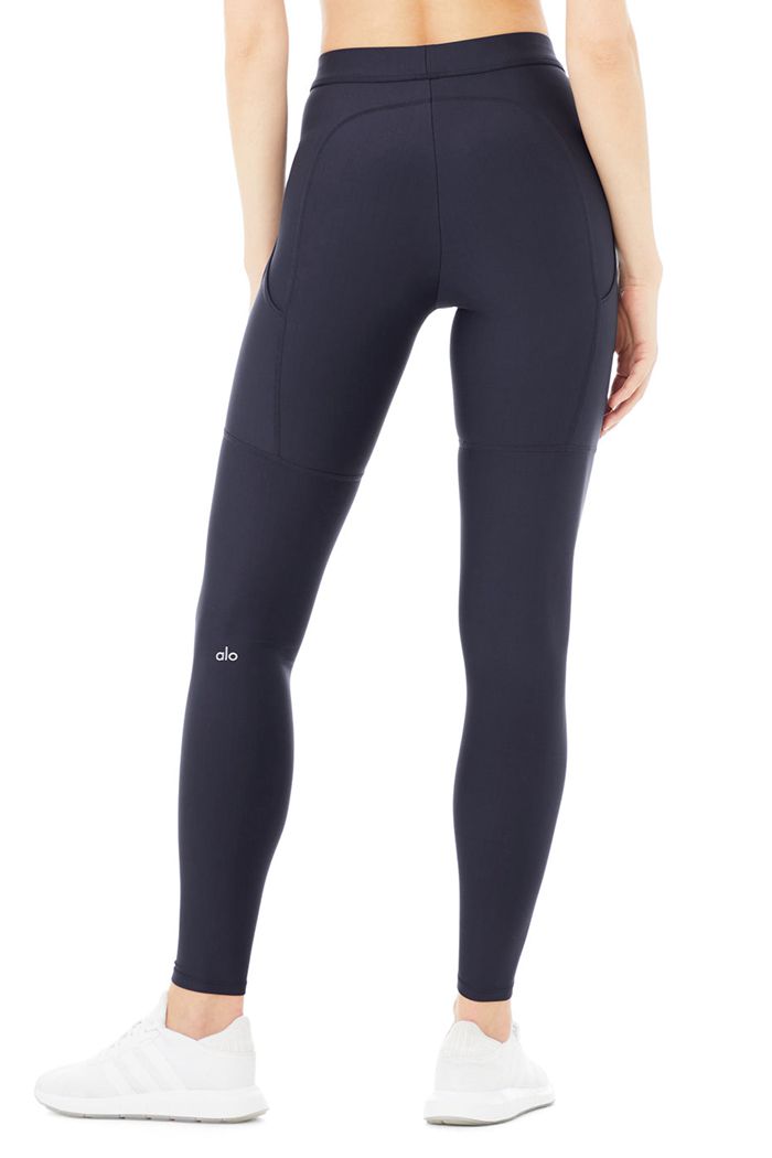 Legginsy Alo Yoga High-Stanem 4 Pocket Utility Damskie Czarne | ZCHQS6250