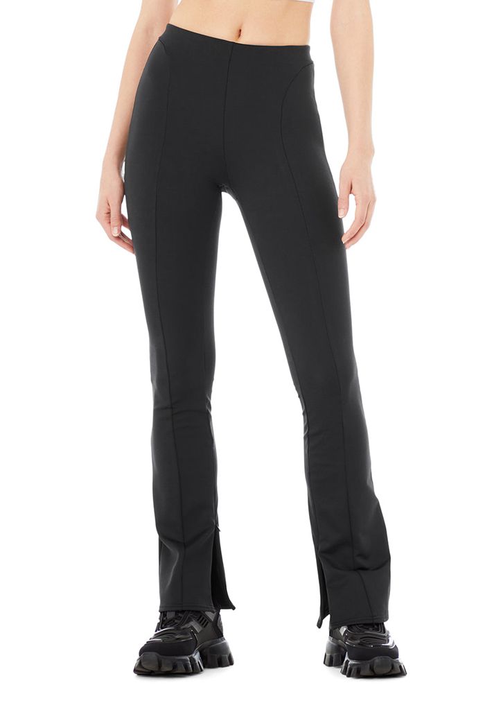 Legginsy Alo Yoga High-Stanem 7/8 Zip It Flare Damskie Czarne | QFGBN0134