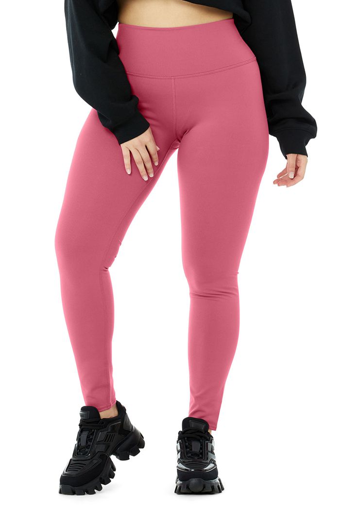 Legginsy Alo Yoga High-Stanem Airbrush Damskie Fioletowe | KOWJY3426