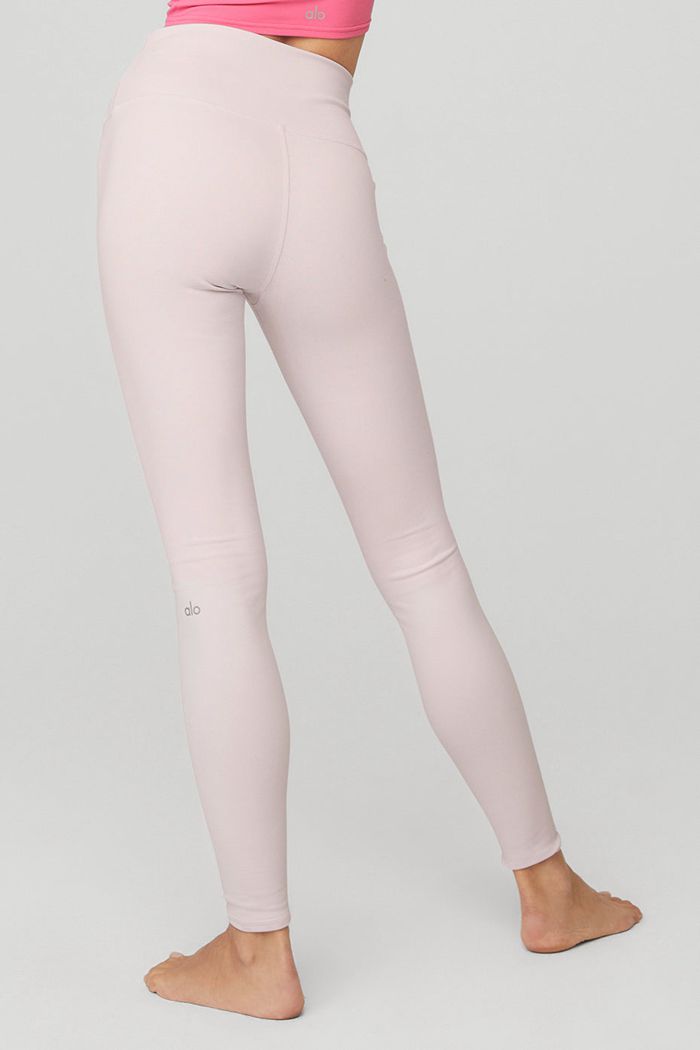 Legginsy Alo Yoga High-Stanem Airbrush Damskie Różowe | XMZID7052