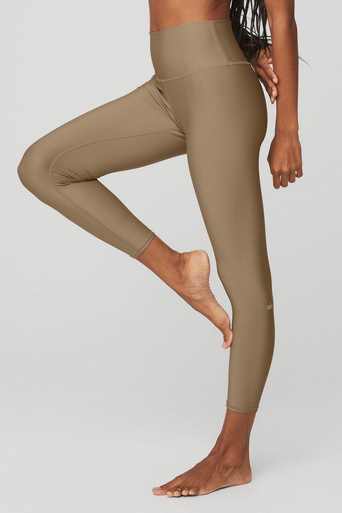 Legginsy Alo Yoga High-Stanem Airlift Damskie Brązowe | CIMPW8205