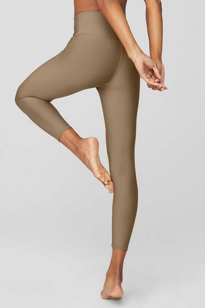 Legginsy Alo Yoga High-Stanem Airlift Damskie Brązowe | CIMPW8205