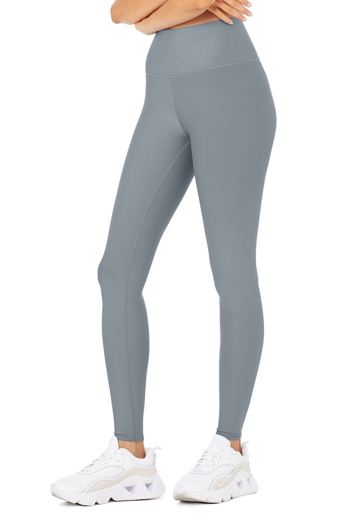 Legginsy Alo Yoga High-Stanem Airlift Damskie Szare | DBJVU8497