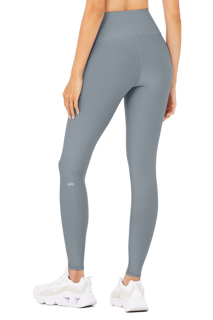 Legginsy Alo Yoga High-Stanem Airlift Damskie Szare | DBJVU8497