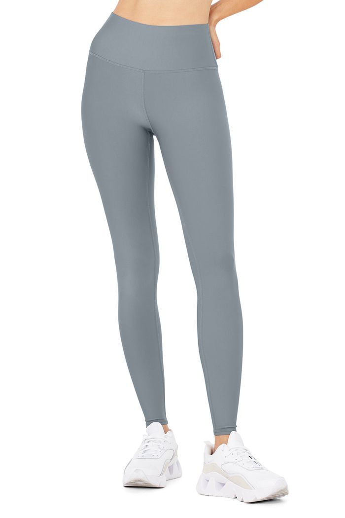 Legginsy Alo Yoga High-Stanem Airlift Damskie Szare | DBJVU8497