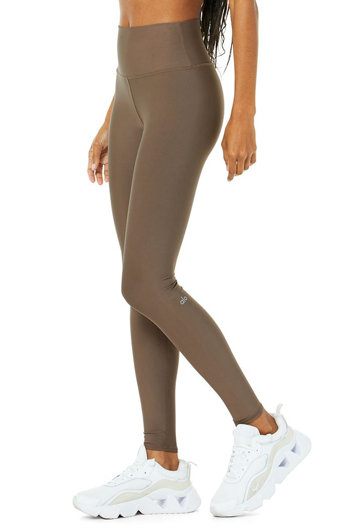 Legginsy Alo Yoga High-Stanem Airlift Damskie Brązowe | DSUFL7894