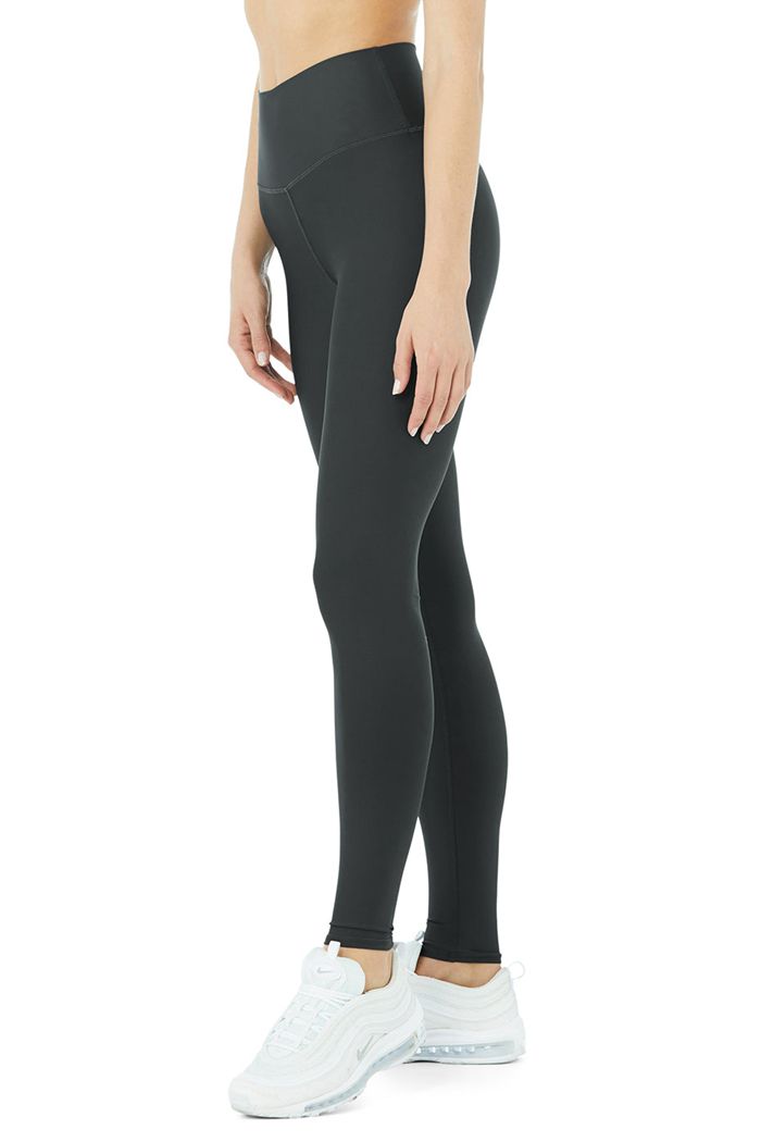 Legginsy Alo Yoga High-Stanem Airlift Damskie Ciemny Szare | HXNBF2154