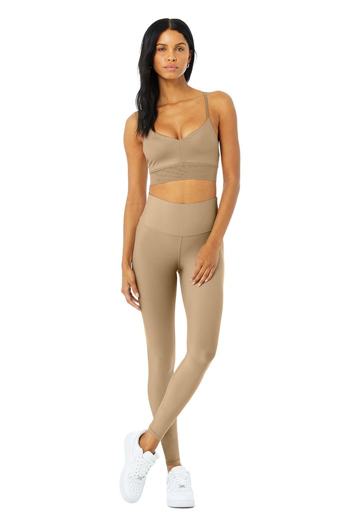 Legginsy Alo Yoga High-Stanem Airlift Damskie Brązowe | RFLKW4582