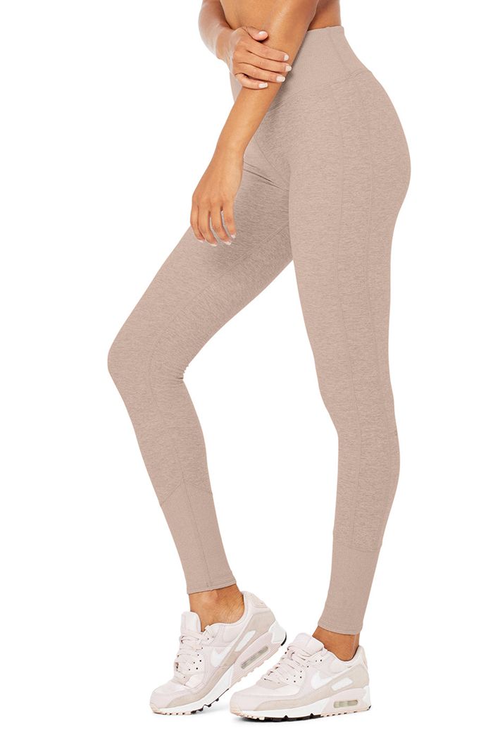 Legginsy Alo Yoga High-Stanem Alosoft Lounge Damskie Różowe | EGCLW8726