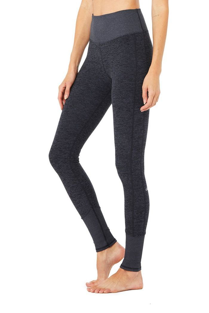 Legginsy Alo Yoga High-Stanem Alosoft Lounge Damskie Granatowe | QYMRT0316