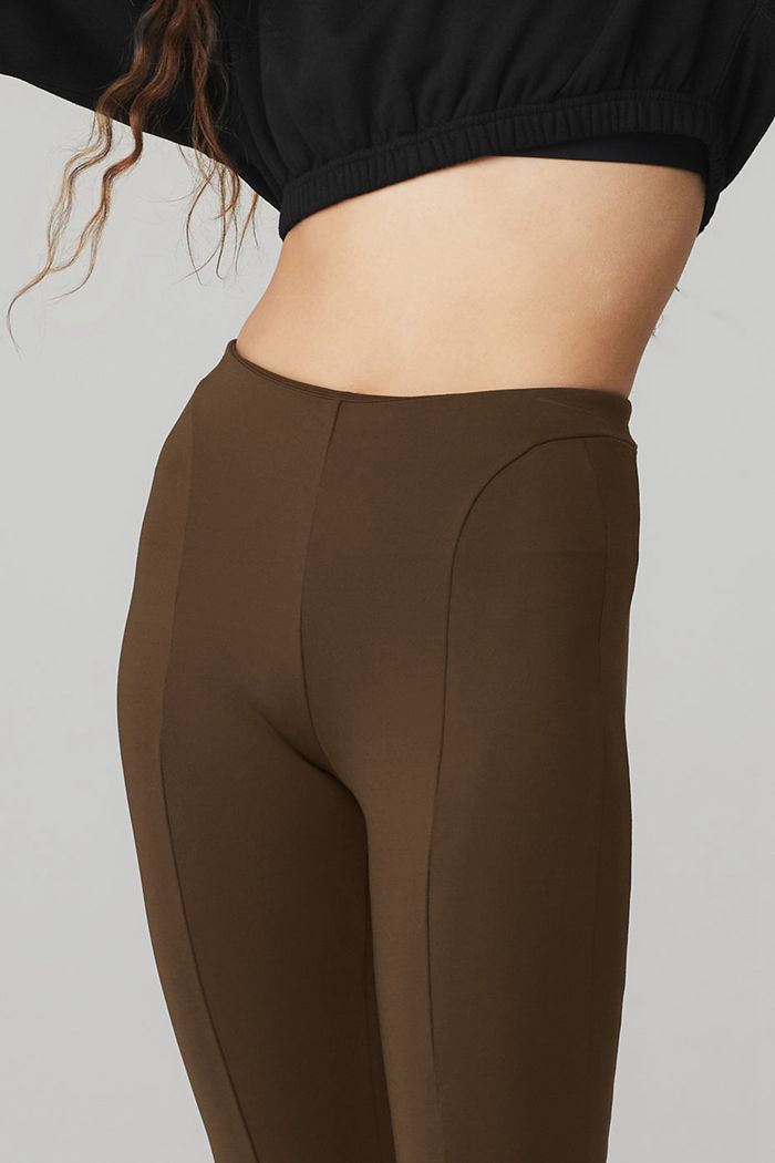 Legginsy Alo Yoga High-Stanem Zip It Flare Damskie Czarne | AJHEN0256