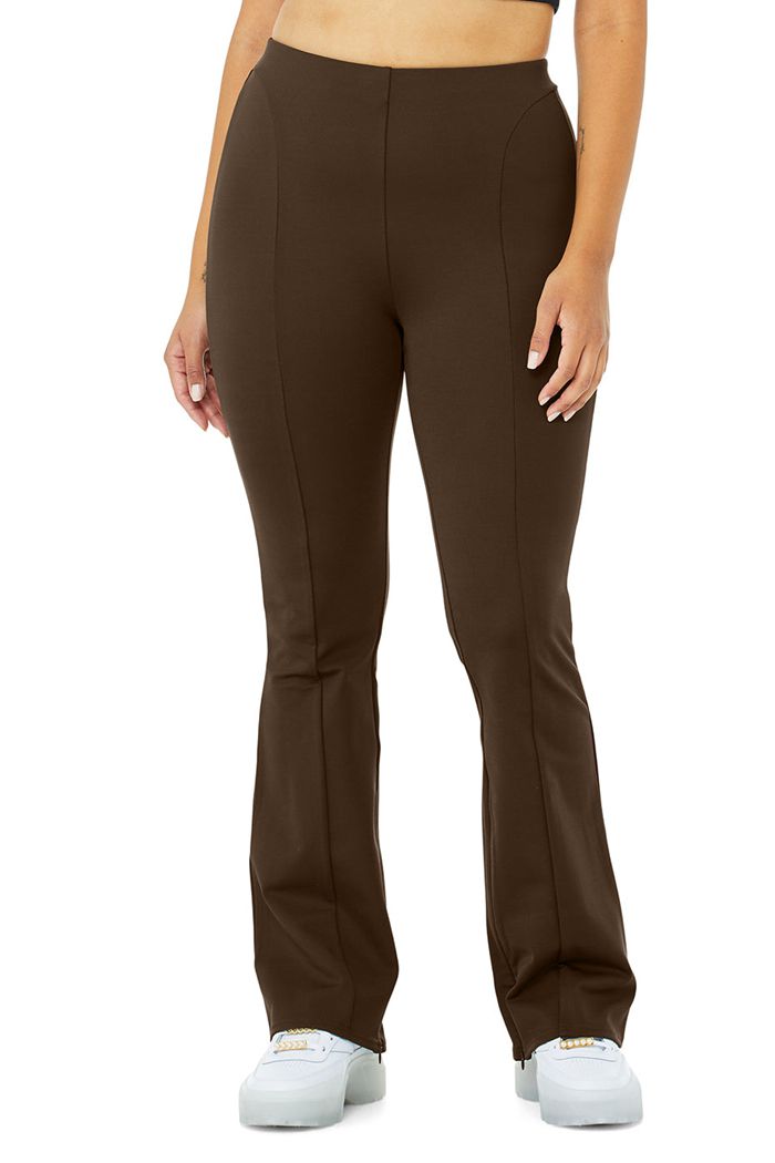 Legginsy Alo Yoga High-Stanem Zip It Flare Damskie Czarne | AJHEN0256