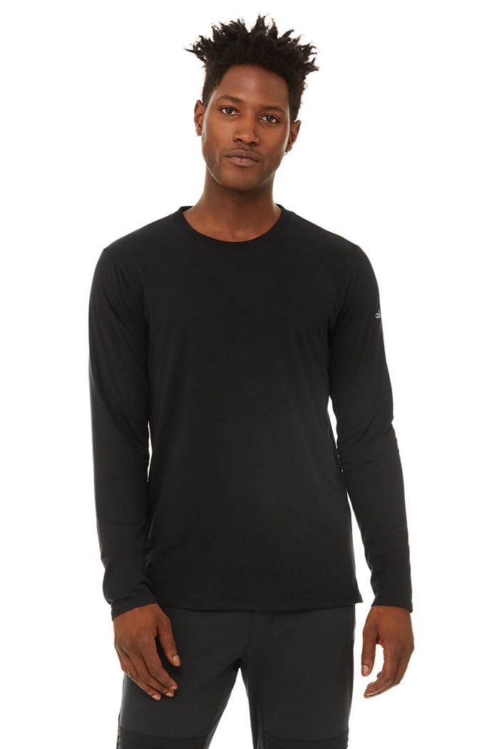 Long Sleeve Alo Yoga Airwave Męskie Czarne | ZQLAY6542