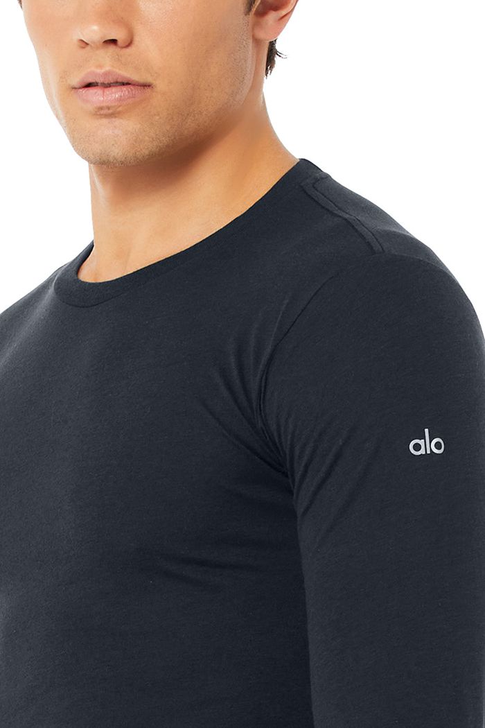 Long Sleeve Alo Yoga Airwave Męskie Granatowe | AYPSQ7340