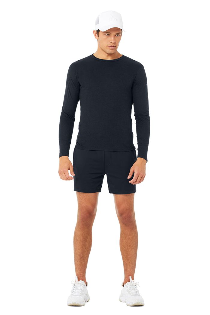 Long Sleeve Alo Yoga Airwave Męskie Granatowe | AYPSQ7340