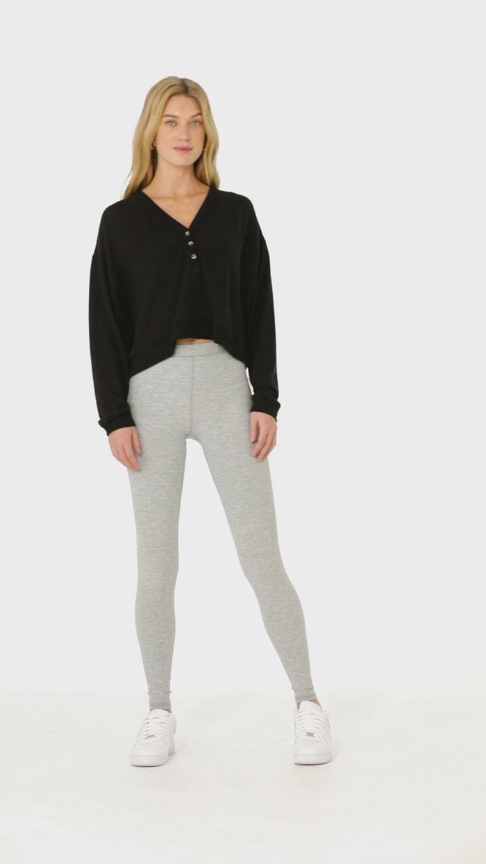 Long Sleeve Alo Yoga Alolux Soho Cropped Henley Damskie Różowe | SLYPQ6059