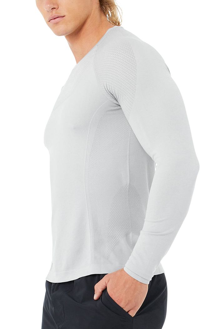 Long Sleeve Alo Yoga Amplify Seamless Męskie Szare | HAGYS4610