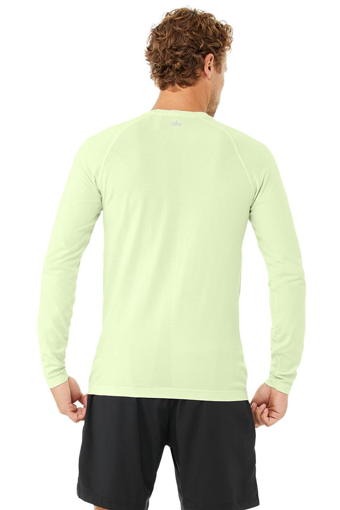 Long Sleeve Alo Yoga Amplify Seamless Męskie Zielone | THYZM4328