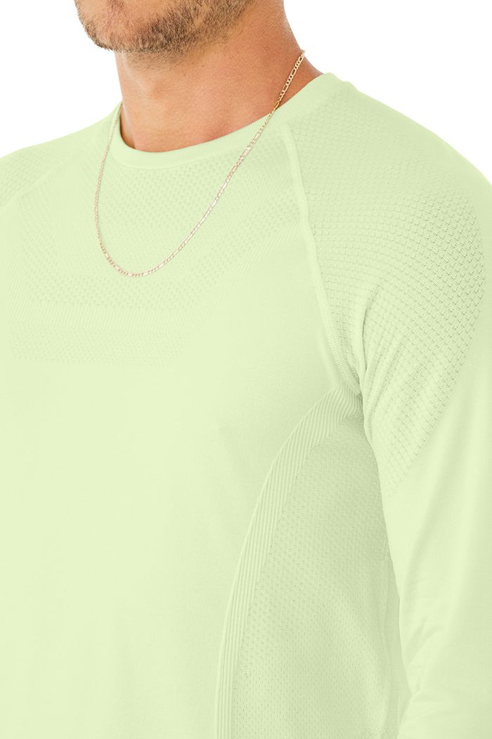 Long Sleeve Alo Yoga Amplify Seamless Męskie Zielone | THYZM4328