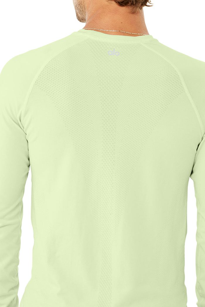 Long Sleeve Alo Yoga Amplify Seamless Męskie Zielone | THYZM4328