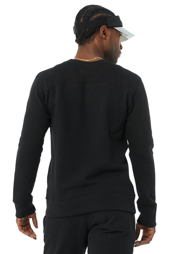 Long Sleeve Alo Yoga Base Sweatshirt Męskie Czarne | ICLNX4561