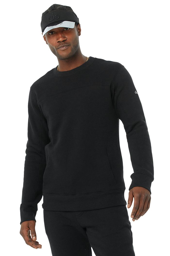 Long Sleeve Alo Yoga Base Sweatshirt Męskie Czarne | ICLNX4561