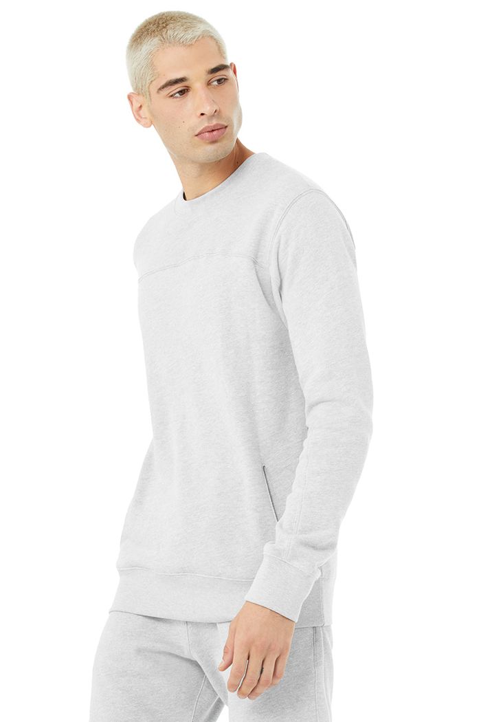 Long Sleeve Alo Yoga Base Sweatshirt Męskie Szare | WKELM0718