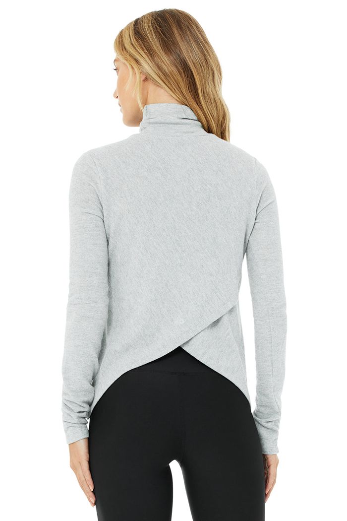 Long Sleeve Alo Yoga Embrace Damskie Szare | GUMJS2604