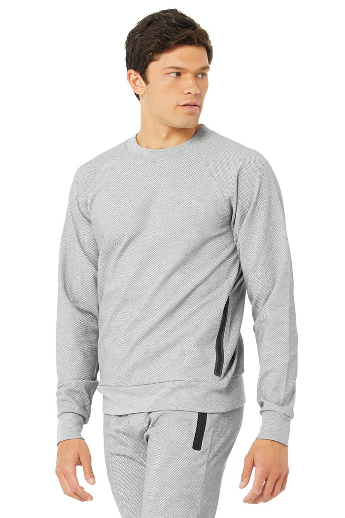 Long Sleeve Alo Yoga Impel Sweatshirt Męskie Szare | YPMUD1295