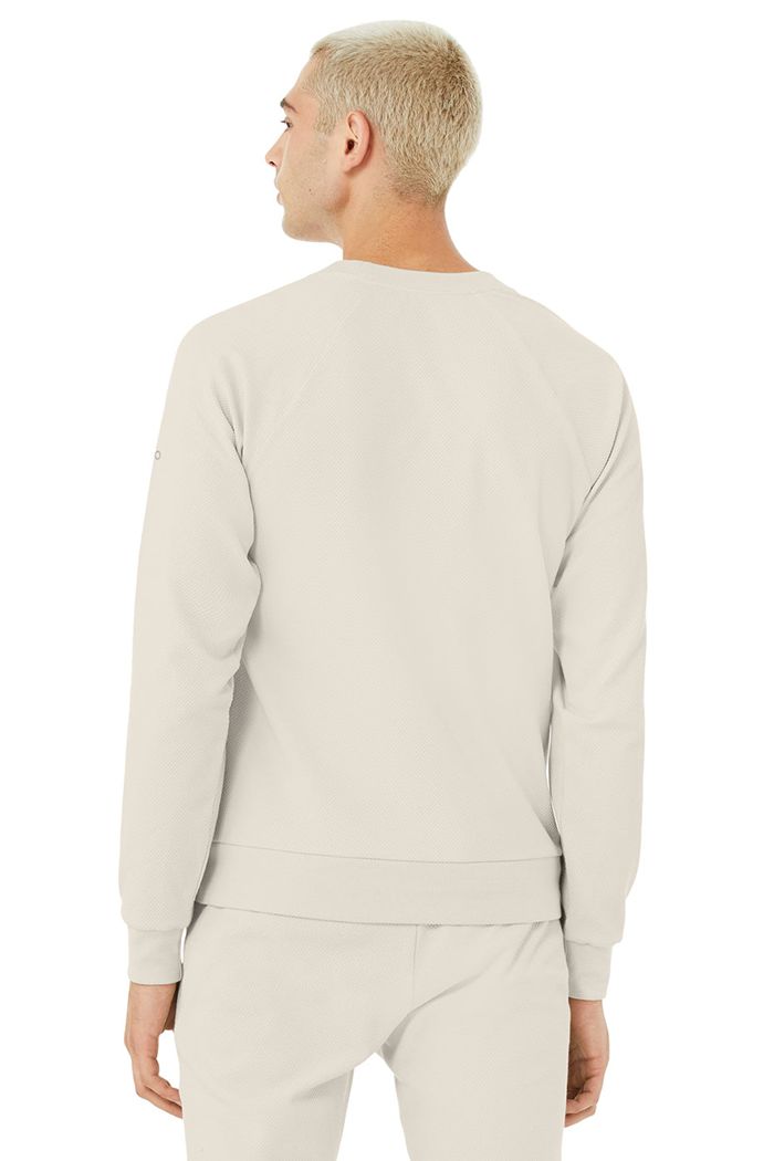 Long Sleeve Alo Yoga Impel Sweatshirt Męskie Beżowe | ZQVND5418