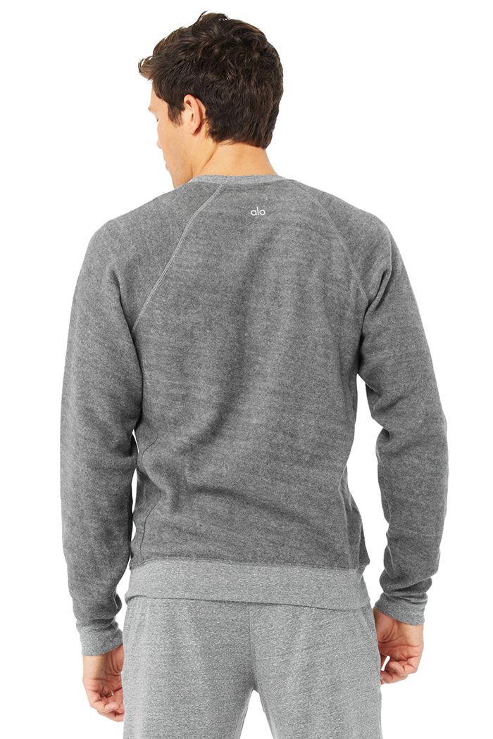 Long Sleeve Alo Yoga Triumph Crew Neck Sweatshirt Męskie Szare | ISKQL3547