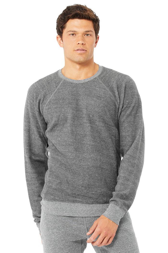 Long Sleeve Alo Yoga Triumph Crew Neck Sweatshirt Męskie Szare | ISKQL3547