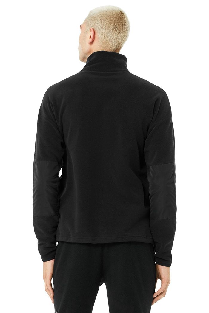 Pulowery Alo Yoga 1/2 Zip Mammoth Polar Męskie Czarne | WYBAS6408