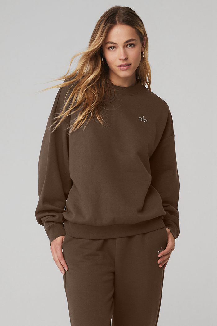 Pulowery Alo Yoga Accolade Crew Neck Damskie Czarne | XRATP2814