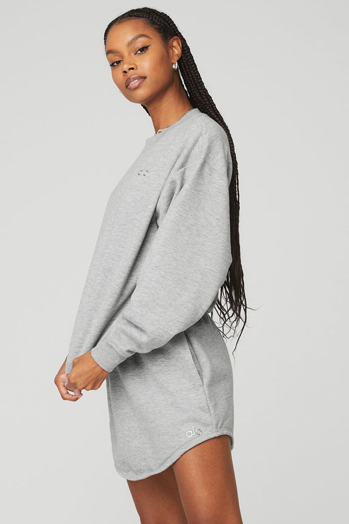 Pulowery Alo Yoga Accolade Crew Neck Damskie Szare | YLPZH1374