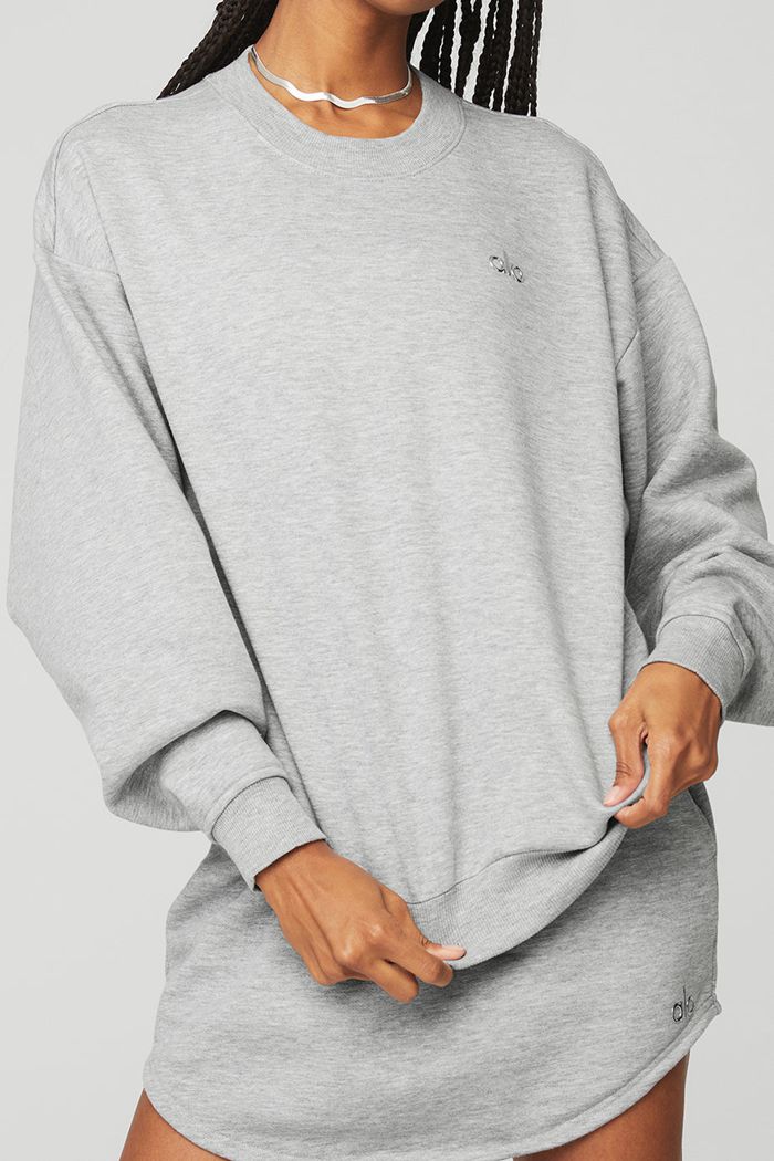 Pulowery Alo Yoga Accolade Crew Neck Damskie Szare | YLPZH1374