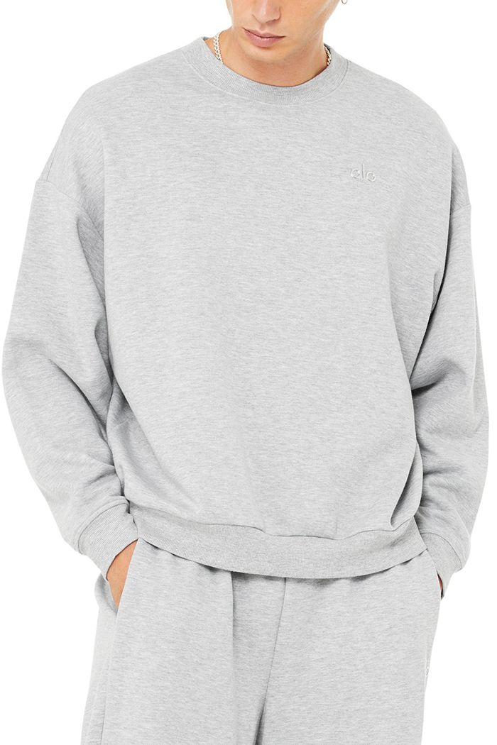 Pulowery Alo Yoga Accolade Crew Neck Męskie Szare | ORUCA4963