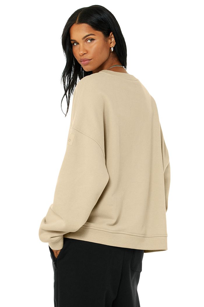 Pulowery Alo Yoga Renown Crew Neck Damskie Brązowe | SDOXP0425