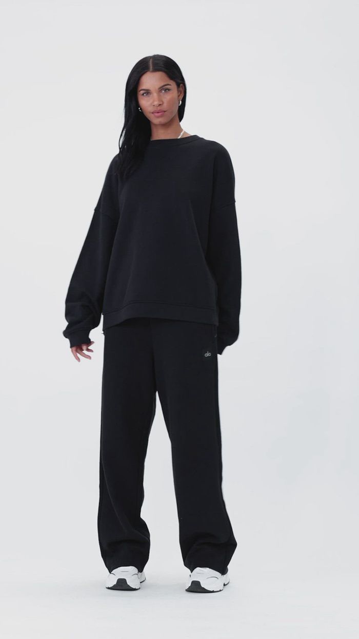 Pulowery Alo Yoga Renown Crew Neck Damskie Zielone | YFANG7609