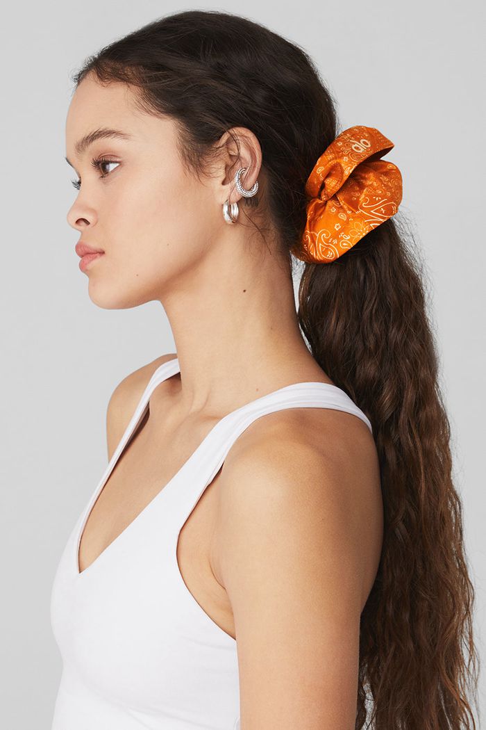 Scrunchie Alo Yoga Bandana Oversized Damskie Pomarańczowe | VYUSW1240