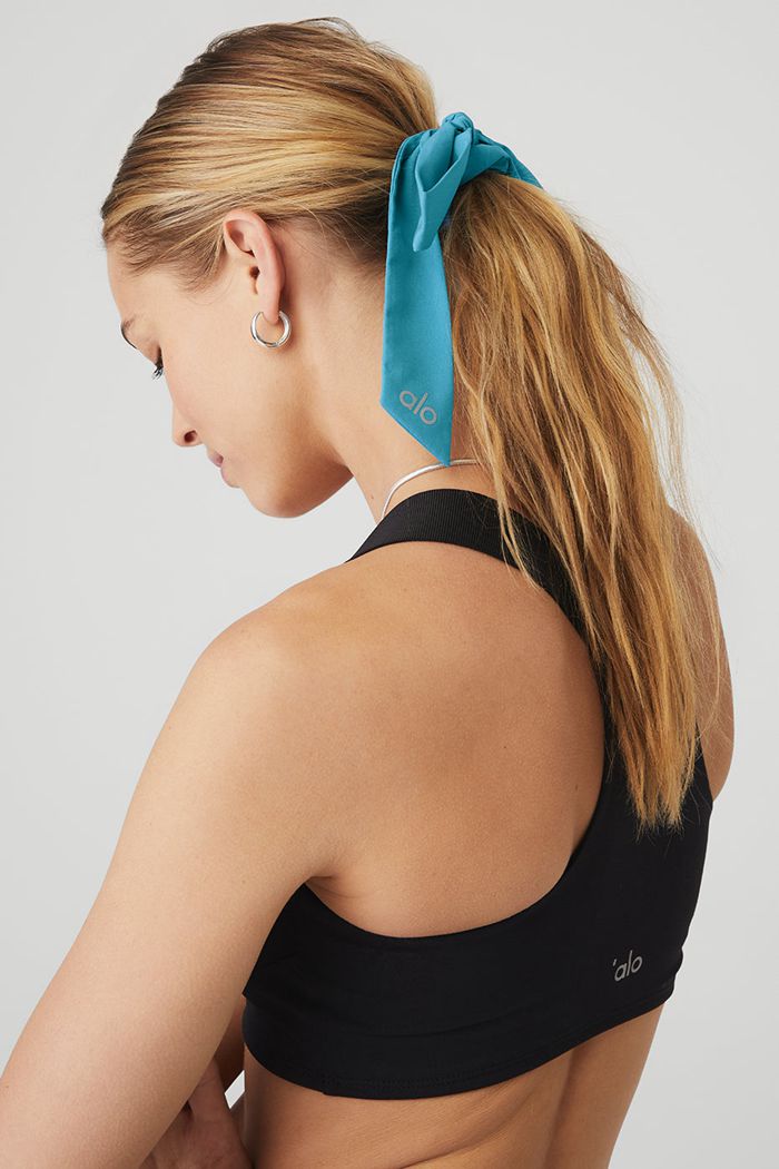 Scrunchie Alo Yoga Love Knots Tie Damskie Niebieskie | WXURH2394