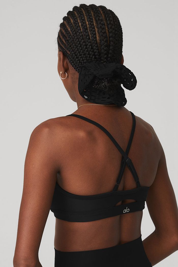 Scrunchie Alo Yoga Mesh Haute Summer Damskie Czarne | KARST1925