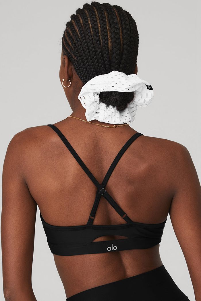 Scrunchie Alo Yoga Mesh Haute Summer Damskie Białe | RQOVY7852