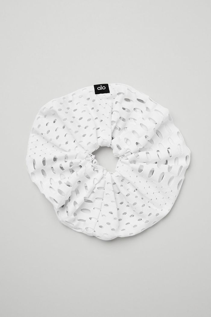 Scrunchie Alo Yoga Mesh Haute Summer Damskie Białe | RQOVY7852