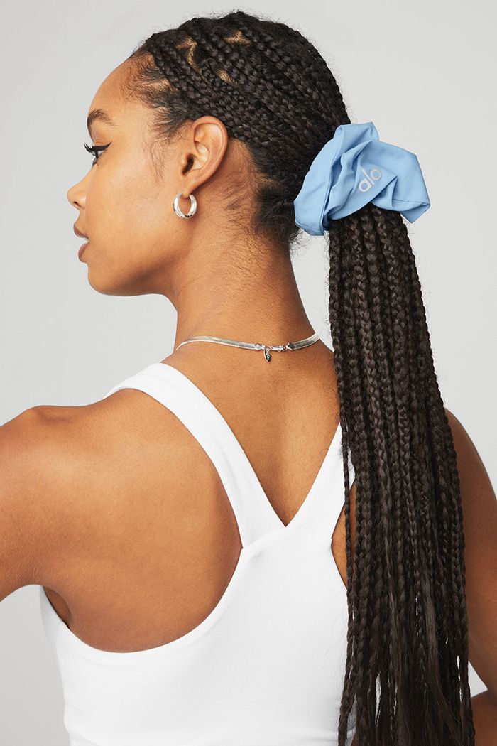 Scrunchie Alo Yoga Oversized Damskie Niebieskie | HYQNI1238