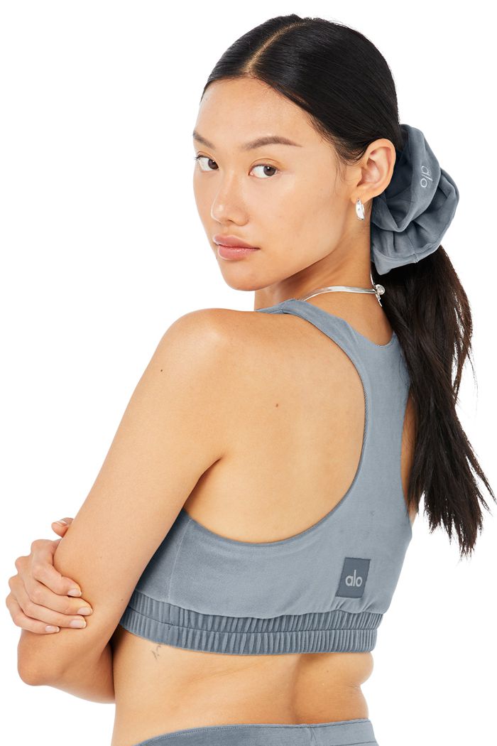 Scrunchie Alo Yoga Velour Oversized Damskie Szare | ADSUY3974