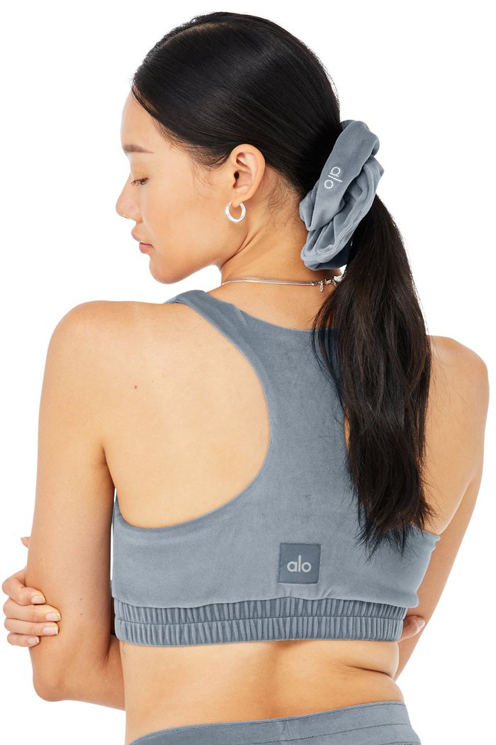 Scrunchie Alo Yoga Velour Oversized Damskie Szare | ADSUY3974