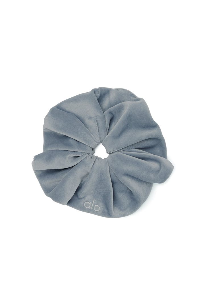 Scrunchie Alo Yoga Velour Oversized Damskie Szare | ADSUY3974