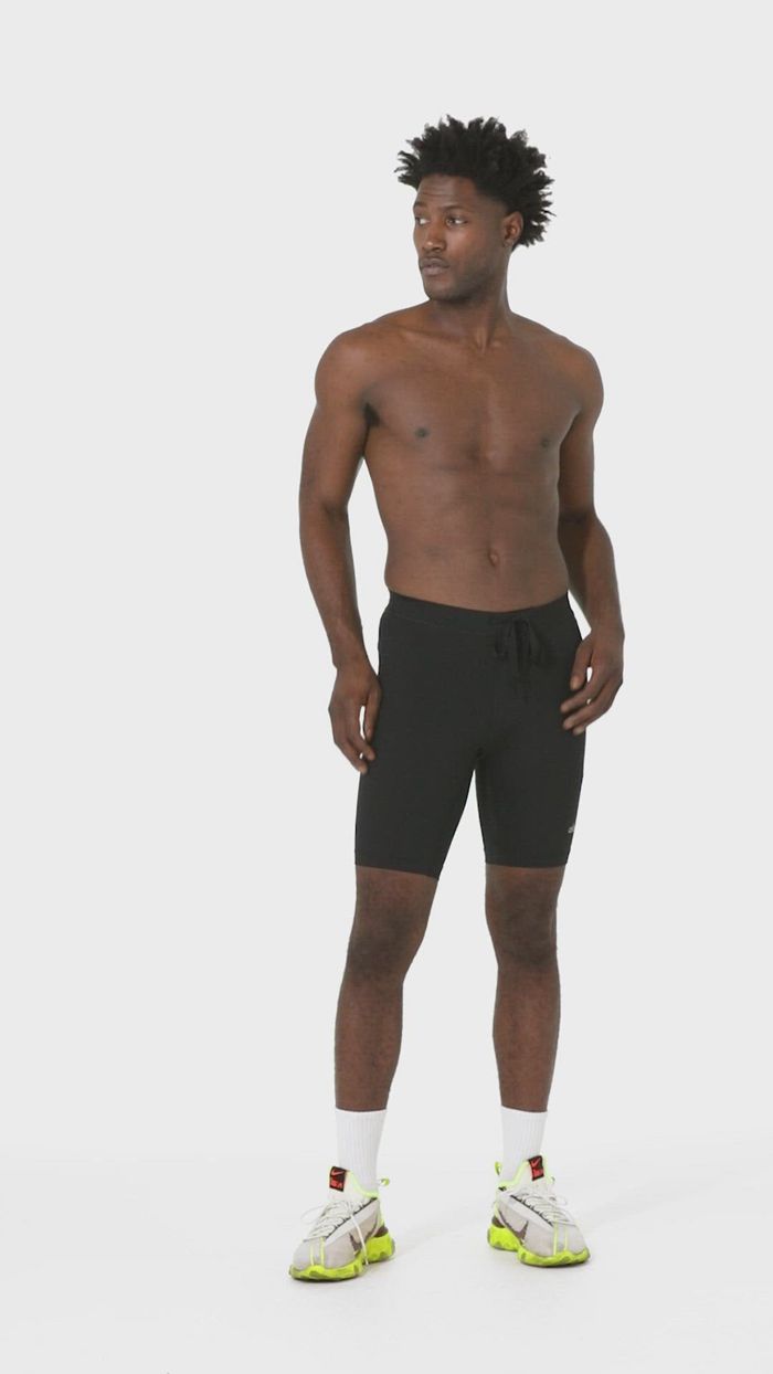 Short Alo Yoga 9 Warrior Compression Męskie Szare | AQJSM4769