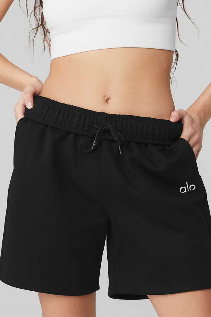 Short Alo Yoga Accolade Sweat Damskie Czarne | EJVWZ1827